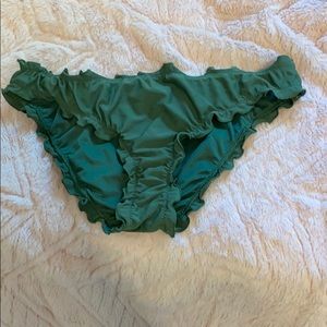 Green ruffle bikini bottom cheeky